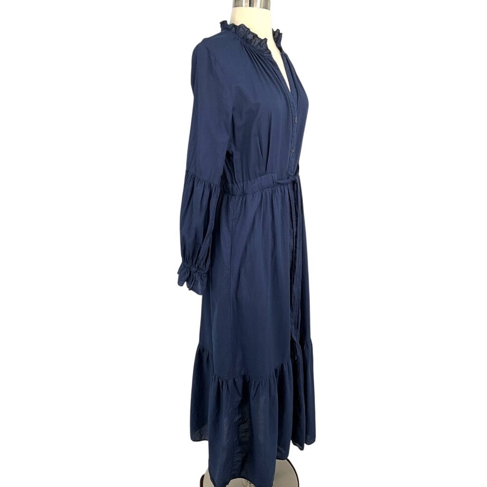Xirena Lark Dress Navy Blue Maxi Button Down Belted Long Sleeve Size Small S - Picture 6 of 11